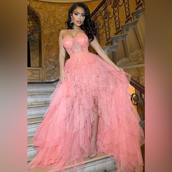 Fashion Nova Making A Scene Maxi Dress - Coral - Picture 2 of 5